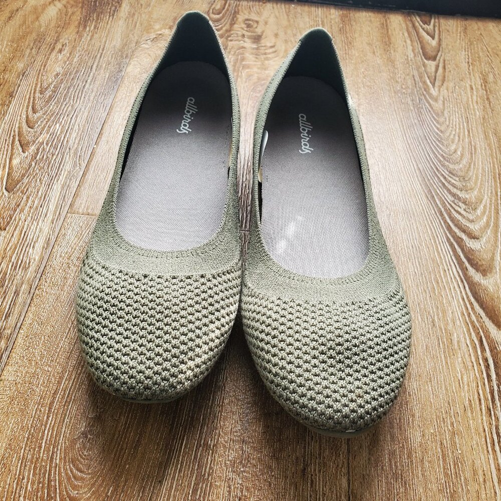 New Women's Allbirds Tree Breezer Rugged Green Ballet Flats Size 10